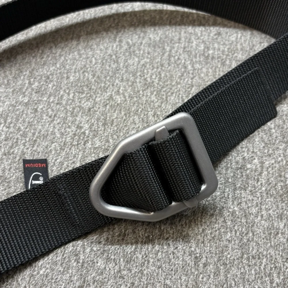 Bison Designs Heavy Duty Gunmetal Buckle Webbed Nylon Belt Sz M 44